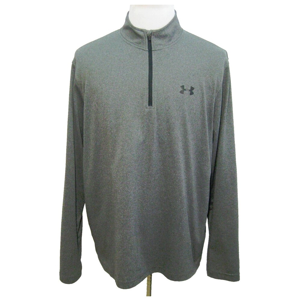 UNDER ARMOUR Men's (Size XL) Gray Long Sleeve Athletic 1/4 Zip HeatGear Shirt